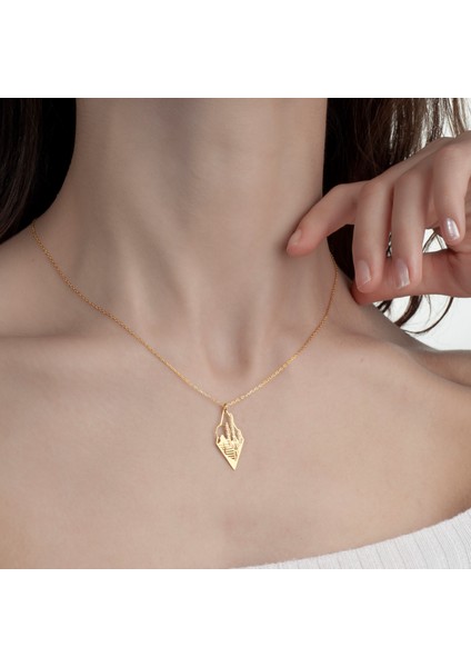 Geometrik Kaktüs Kadın Gümüş Kolye, 925 Ayar Gümüş Kolye, Gümüş, Rose Gold, Altın Kaplama Kolye indirimleri