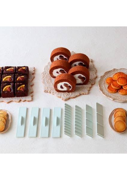 8 Parça Abs Pastic Bisküvi Kek Açma Kalıbı Dereceli Ölçek Denge Cetvelifondant Sır Süsleme Aracı Pasta Fırın Aksesuarları (Yurt Dışından)
