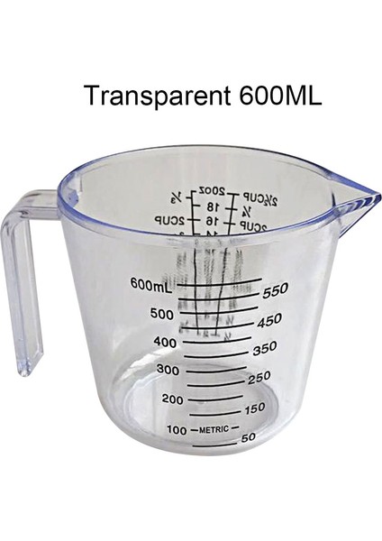 Şeffaf Şeffaf Plastik Ölçüm Kabı Ölçekli Tartı Araçları Pişirme Malzemeleri Pembe Mavi Renk Ev Aksesuarları 600 ml (Yurt Dışından)