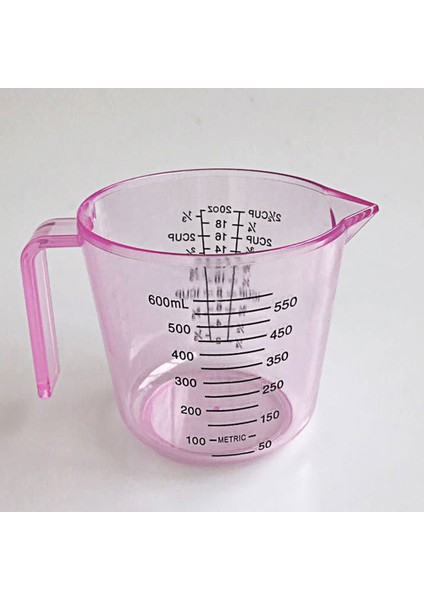 Şeffaf Şeffaf Plastik Ölçüm Kabı Ölçekli Tartı Araçları Pişirme Malzemeleri Pembe Mavi Renk Ev Aksesuarları 600 ml (Yurt Dışından)