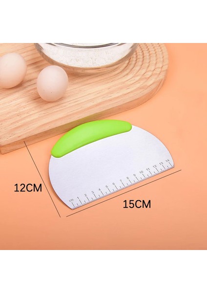 Yeşil 1 Adet Paslanmaz Çelik Pasta Kesici Un Pasta Kazıyıcı Doğrayıcı Ölçek Hamur Pizza Kesici Rahat Saplı Mutfak Pişirme Araçları (Yurt Dışından)