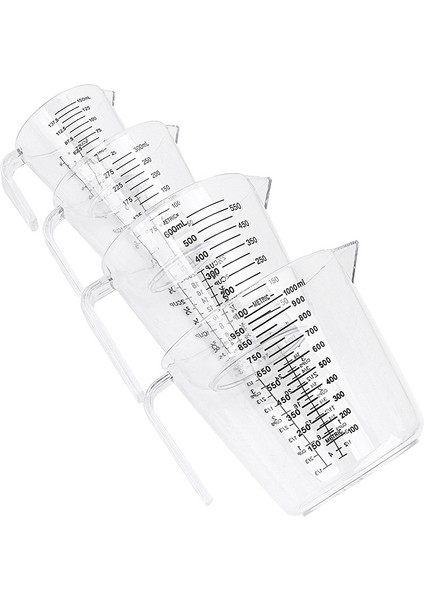 1000ML 150/300/600/1000 ml Plastik Ölçüm Kabı Temizle Ölçekli Gösterisi Şeffaf Kupa Dekantör Ağzı Ölçüm Cihazı Görsel Ölçekli Pişirme Aracı (Yurt Dışından)