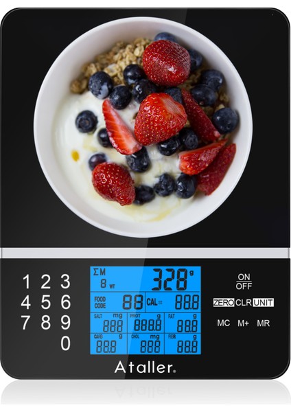5kg Ataller Dijital Mutfak Terazisi 5kg Beslenme Ölçeği Akıllı Gıda Kalorileri Protein Karbonhidrat Gram Ons Pişirme Pişirme Için (Yurt Dışından)