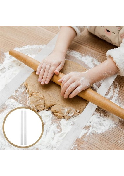 Kalınlık 0.3 cm 2 Adet Çerez Denge Cetvel Oklava Ölçüm Kalınlığı Ölçeği Cetvel Pişirme Kurabiye Eşitleyici Ölçme Hamur Düzeltme (Yurt Dışından)