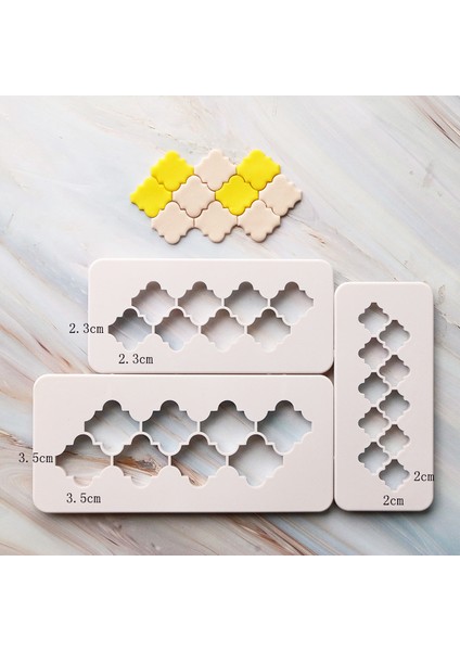 Çiçek Tipi-3 Adet 3 Adet Polimer Kil Alet Plastik Kesme Kalıpları Altıgen/yuvarlak/kare/balık Pulları Geometrik Şekil Tasarımcı Kendin Yap Küpe Çömlek Aletleri (Yurt Dışından)