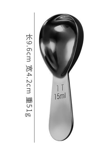 Siyah S-15ML 304 Paslanmaz Çelik Kahve Tozu Kaşığı Ölçekli 30ML 15ML Pişirme Aracı Kahve Çekirdeği Ölçüm Kaşığı (Yurt Dışından)