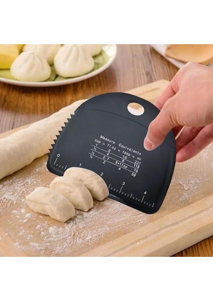 Gri 1 Adet Silikon Pasta Kesiciler Silikon Hamur Dilimleme Ölçme Ölçeği ile Hamur Bıçağı Yumuşak Kek Kazıyıcı Spatula Pişirme Aracı (Yurt Dışından)