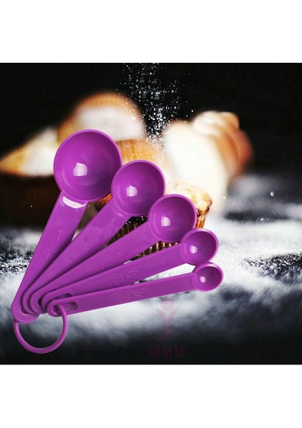 5 Adet Mor Yeni 5 Adet/set Mutfak Ölçüm Kaşığı Çay Kaşığı Kahve Şeker Bardakları Ölçekli Araçlar Dropship Kepçe Pişirme Yemek Pişirme (Yurt Dışından) fırsatları