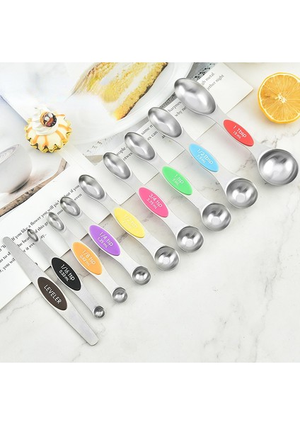 Siyah 8 Parçalı Set Manyetik Emme Paslanmaz Çelik Renk Çift Kafalı Ölçme Kaşığı 9 Parçalı Baharat Kaşığı Seti Pişirme Terazisi Ölçme Kaşığı (Yurt Dışından) fiyatları