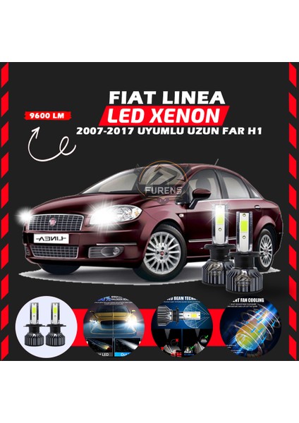 Fiat Linea 2007-2017 Uzun Far Uyumlu Şimşek Etkili LED Xenon Pro Series H1