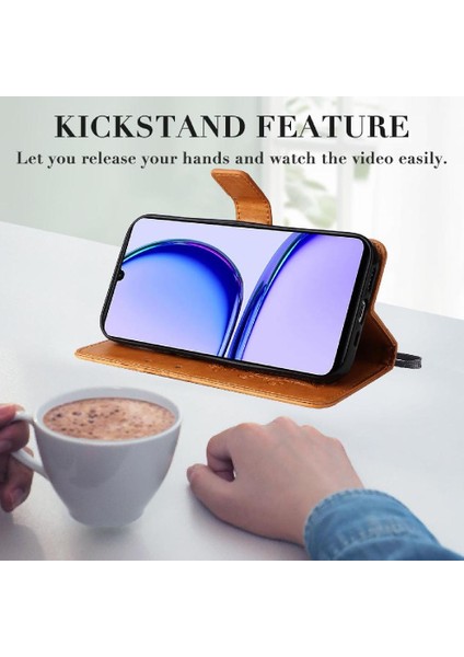 Realme C53 Manyetik Kapak Flip Kickstand Için Flip Case Kart Yuvası ile Pu (Yurt Dışından) indirimleri