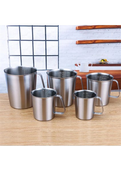 Gümüş 1000ML Kalınlaşmış Paslanmaz Çelik Ölçme Kabı Ölçeği 2000ML 1000ML 500ML Mutfak Pişirme Çay Sürahisi Büyük Kapasiteli Sürahi Ölçme Kabı (Yurt Dışından)