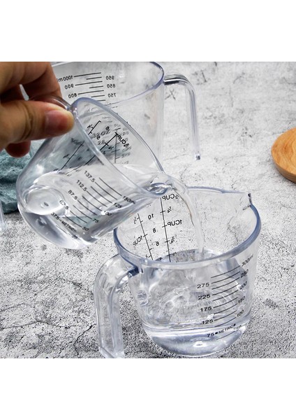 300ML 150 300 600 1000 Ölçüm Kabı Ölçekli Şeffaf Plastik Kupa Dekantör Ağzı Ölçülebilir Konteyner Mutfak Pişirme Pişirme Aracı (Yurt Dışından)
