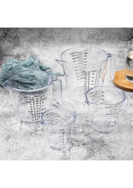 300ML 150 300 600 1000 Ölçüm Kabı Ölçekli Şeffaf Plastik Kupa Dekantör Ağzı Ölçülebilir Konteyner Mutfak Pişirme Pişirme Aracı (Yurt Dışından)
