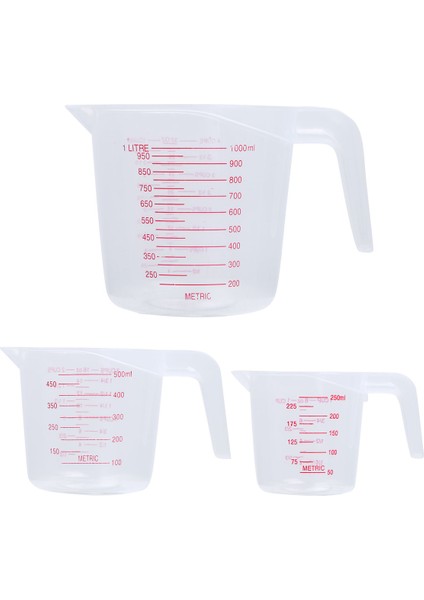 Temizle 250 ml 3 Adet Plastik Ölçüm Kabı Isıya Dayanıklı Istiflenebilir Sıvı Ölçü Açılı Kavrama ve Borulu Mutfak Ölçme Aletleri Aksesuarları (Yurt Dışından) fiyatları