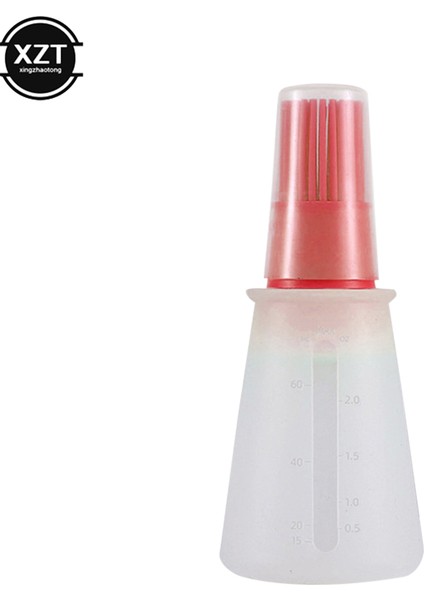 Kırmızı Barbekü Yağı Şişesi Silikon Fırçalı Taşınabilir Baharat Sos Fırçası Ölçekli Yağlayıcı Şişe Barbekü Mutfak Izgara Kızartma Aracı (Yurt Dışından)