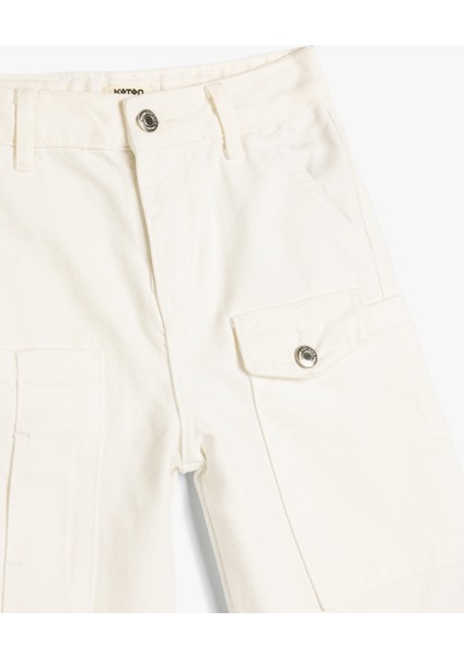 Pantolon Cep Detaylı Düğmeli Pamuklu modelleri