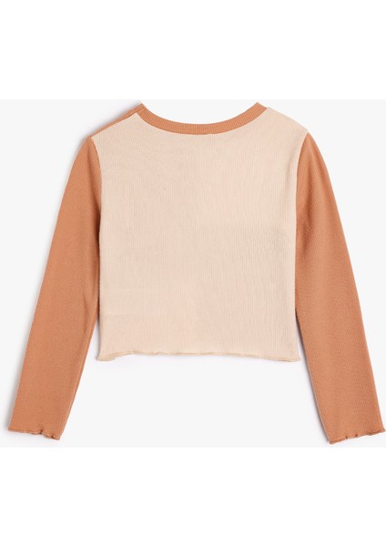 Tişört Uzun Kollu Parçalı Renk Bloklu Dar Kesim fiyatları