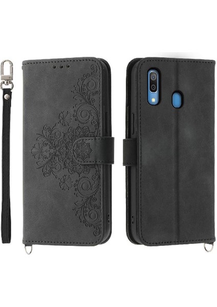 Samsung Galaxy A30 Bileklik Kabartmalı Darbeye Dayanıklı Çoklu Için Flip Case (Yurt Dışından)
