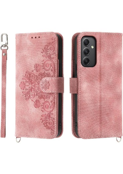 Samsung Galaxy A35 Kabartmalı Bileklik Çoklu Kredi Kartı Için Flip Case (Yurt Dışından)