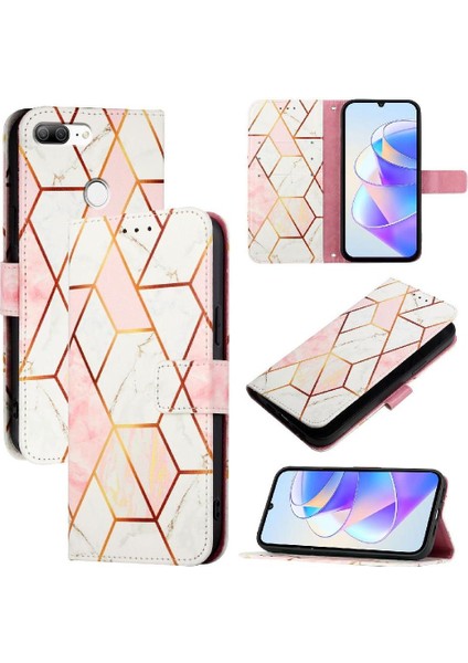 Huawei P Akıllı 2018 Cüzdan Mermer Desen Kickstand Pu Deri (Yurt Dışından)