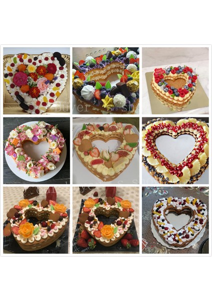 Pentagram 12 Inç Kalp Şekli Kek Kalıbı Pet Plastik Kek Dekorasyon Araçları Confeitaria Maker Faydalı Pişirme Aksesuarları 6/8/10/12/14 Inç (Yurt Dışından) fırsatları