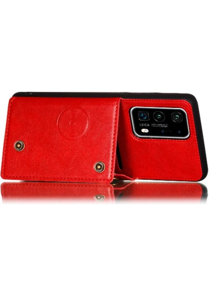 Huawei P40 Pro Kickstand Buit Için Cüzdan Kılıf Demir Cüzdan Kılıf Kartı (Yurt Dışından) indirimleri