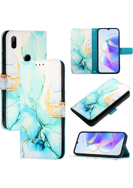 Huawei Y9 Başbakan 2019 Mermer Desen Cüzdan Pu Deri Kickstand (Yurt Dışından)