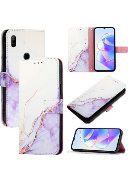 Huawei Y9 Başbakan 2019 Mermer Desen Cüzdan Pu Deri Kickstand (Yurt Dışından)