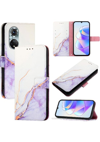 Onur 50 Pro Pu Deri Mermer Desen Cüzdan Kickstand Için Kılıf (Yurt Dışından) indirimleri