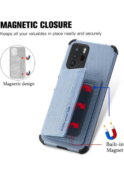 Xiaomi Redmi Için Not 10 Pro 5g Standı Fonksiyonu Manyetik Kart Tutucu (Yurt Dışından)