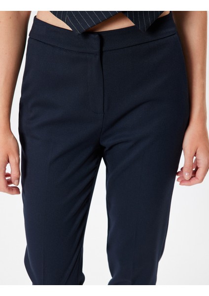 Kısa Paça Cigarette Pantolon Regular Fit Cepli