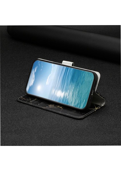 Huawei P40 Lite Tam Koruma Kartı Yuvaları Için Flip Case Tutucu Mermer Pu (Yurt Dışından)