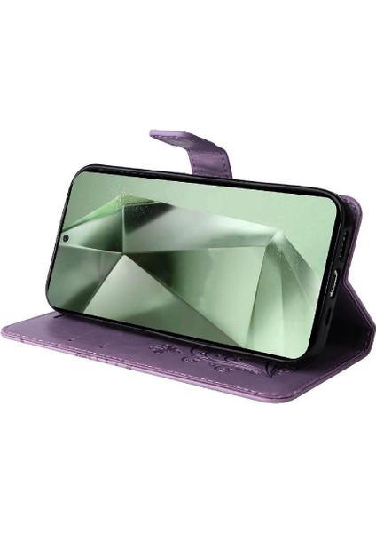 Samsung Galaxy S24 Fe Manyetik Kapak Için Kılıf Kart Yuvası Standı ile Pu Çevirin (Yurt Dışından) modelleri