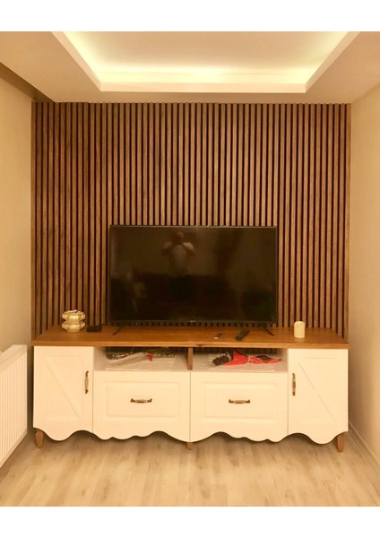 CEVİZ RENGİ Duvar Paneli Akustik Ahşap 50*130 cm