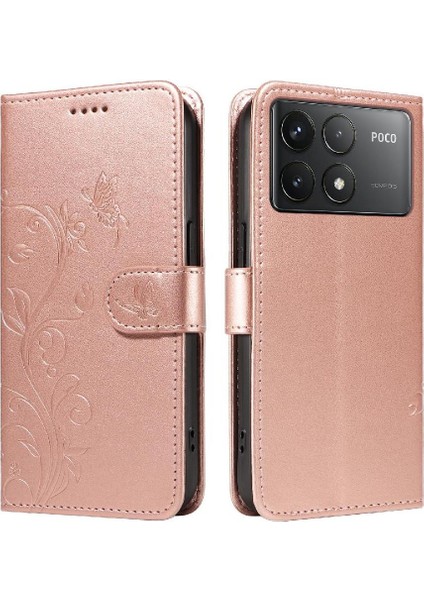 Xiaomi Redmi K70 Cüzdan Telefon Kılıfı Için Kılıf Kabartmalı Kelebek ile Yüksek (Yurt Dışından)