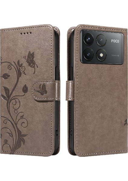 Xiaomi Redmi K70 Cüzdan Telefon Kılıfı Için Kılıf Kabartmalı Kelebek ile Yüksek (Yurt Dışından)