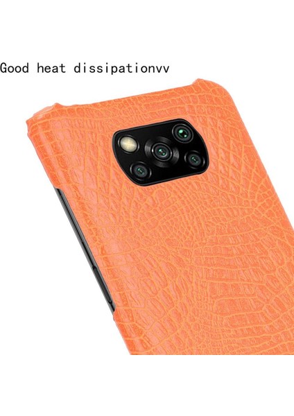Şık Klasik Durumda Xiaomi Poco X3 Nfc Klasik Timsah Moda Anti (Yurt Dışından)