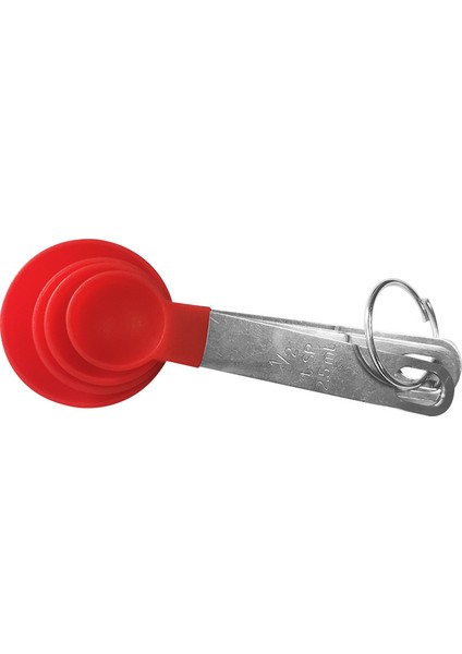 Kaşık Kırmızı 4 Adet/set Plastik Çok Amaçlı Ölçüm Kabı Ölçme Kaşığı Dereceli Paslanmaz Çelik Saplı Ölçme Pişirme Aletleri (Yurt Dışından)