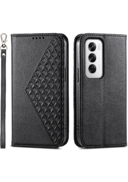 Oppo Oppo 12 5g Günlük Kullanım Için Flip Case Standı Cüzdan Eşkenar Dörtgen Şekli El (Yurt Dışından)