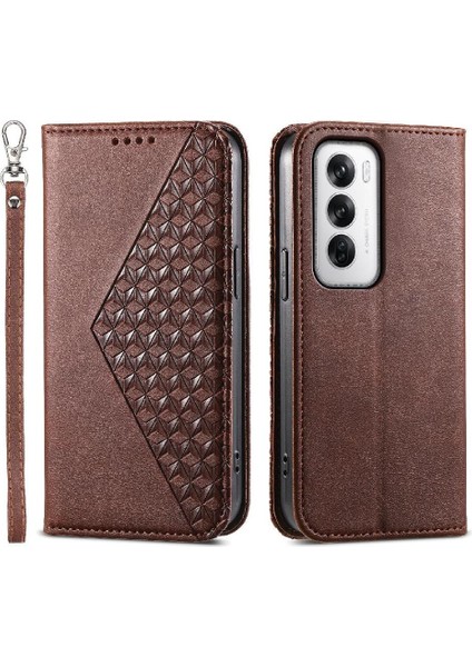 Oppo Oppo 12 5g Günlük Kullanım Için Flip Case Standı Cüzdan Eşkenar Dörtgen Şekli El (Yurt Dışından) modelleri