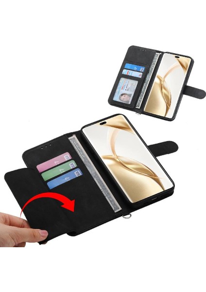 Onur Için Flip Case 200 Pro Çoklu Kredi Kartı Yuvaları Bileklik Kabartmalı (Yurt Dışından) modelleri