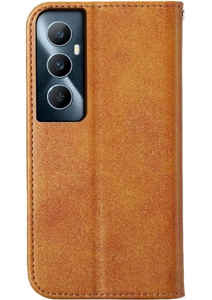 Realme C65 Eşkenar Dörtgen Şekli Günlük Kullanım Için Flip Case El Kayışı Standı Cüzdan (Yurt Dışından) modelleri