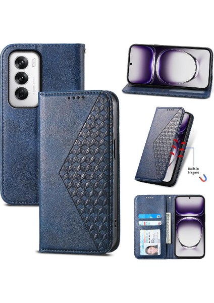 Oppo Oppo 12 5g Günlük Kullanım Için Flip Case Standı Cüzdan Eşkenar Dörtgen Şekli El (Yurt Dışından)