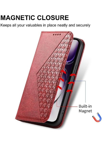 Oppo Oppo 12 5g Günlük Kullanım Için Flip Case Standı Cüzdan Eşkenar Dörtgen Şekli El (Yurt Dışından) modelleri