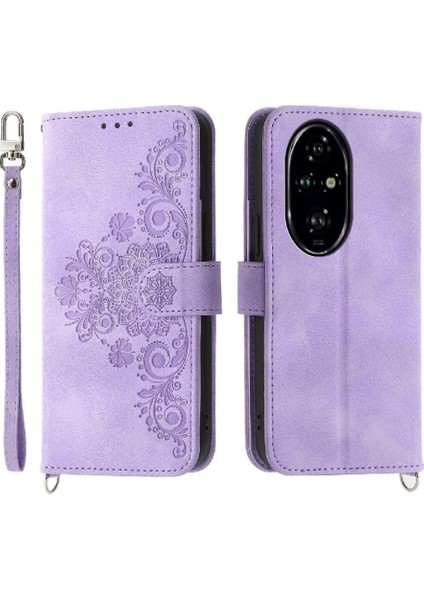 Onur Için Flip Case 200 Pro Çoklu Kredi Kartı Yuvaları Bileklik Kabartmalı (Yurt Dışından)