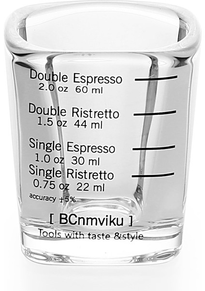 1 Adet Ölçüm Bardağı Cam 60ML Espresso Kahve Onsu Kavurma Kare Pişirme Ölçüm Kabı Ölçekli Cam Ölçüm Kabı (Yurt Dışından)