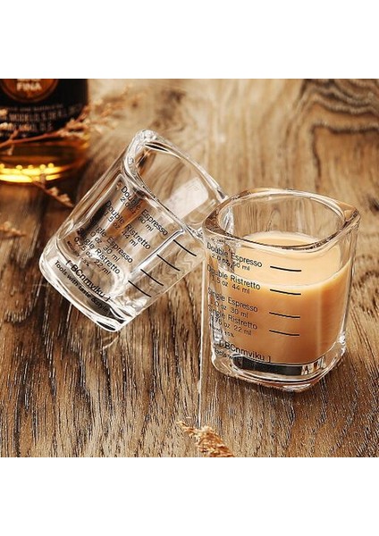 1 Adet Ölçüm Bardağı Cam 60ML Espresso Kahve Onsu Kavurma Kare Pişirme Ölçüm Kabı Ölçekli Cam Ölçüm Kabı (Yurt Dışından)