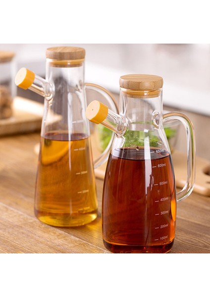 700ML B 580/700ML Şeffaf Cam Yağ Kapaklı Şişe Kolu Ölçekli Isıya Dayanıklı Soya Sirkesi Sos Kabı Yağ Kutusu Mutfak Gereçleri (Yurt Dışından) fiyatları