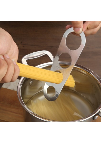 B2 Paslanmaz Çelik Makarna Cetvel Ölçme Aracı 4 Servis Bölümü Yaratıcı Spagetti Ölçer Kontrol Araçları Mutfak Pişirme Malzemeleri (Yurt Dışından) modelleri